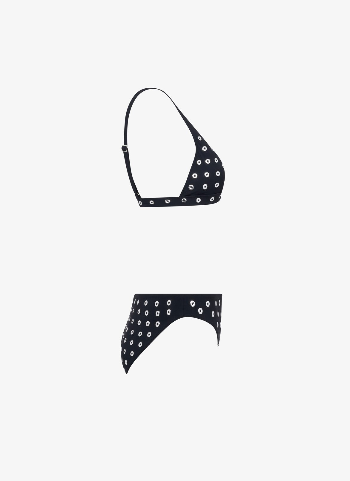 Eyelet bikini in jersey ALAÏA BLACK EYELET BIKINI IN JERSEY
